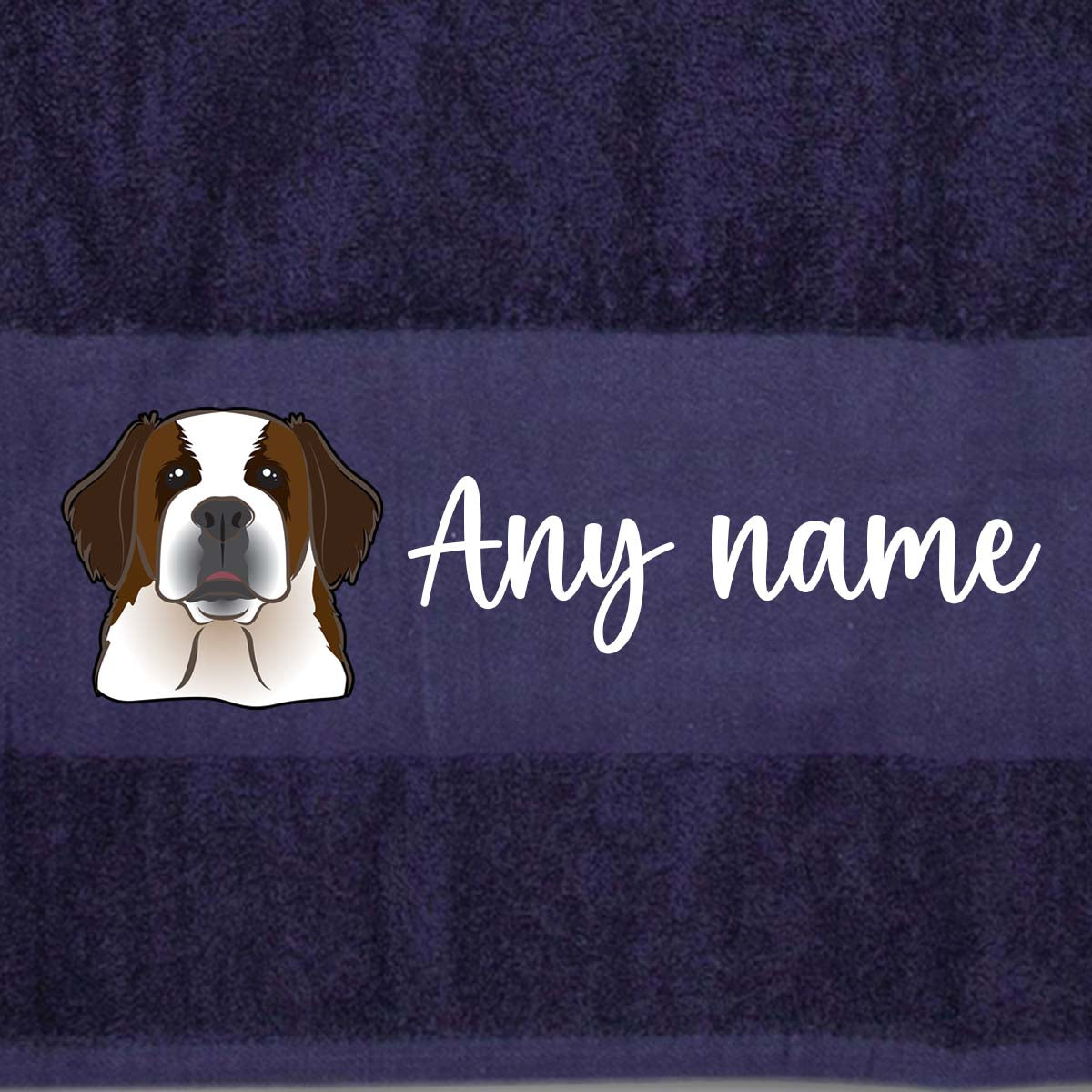 MIDNIGHT BLUE Any Pet Name And A Choice Of Dog Breed - Travel Towel