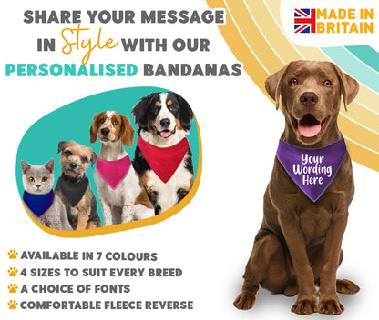 Purple Any Wording Dog Bandana With Font Choices