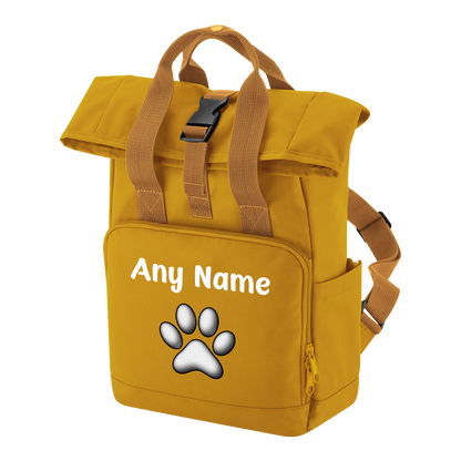 Travel Rucksack 9 Litres Mustard Gold Any Breed Backpack With Custom Personalised Dog Name