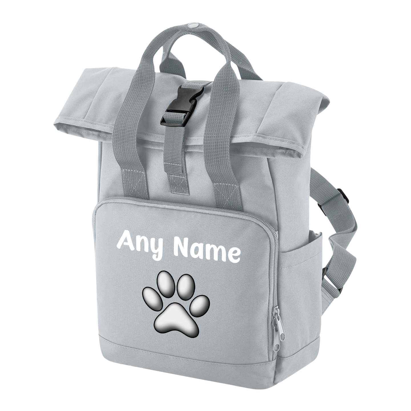 Travel Rucksack 9 Litres Grey Any Breed Backpack With Custom Personalised Dog Name