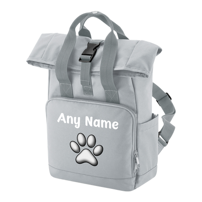 Travel Rucksack 9 Litres Grey Any Breed Backpack With Custom Personalised Dog Name