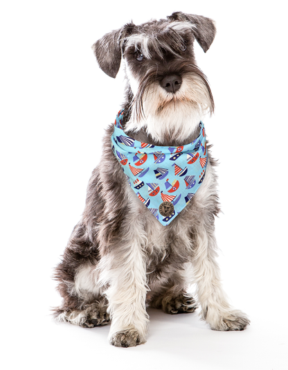 The Cowes - Sail Boats Tied Dog Bandana