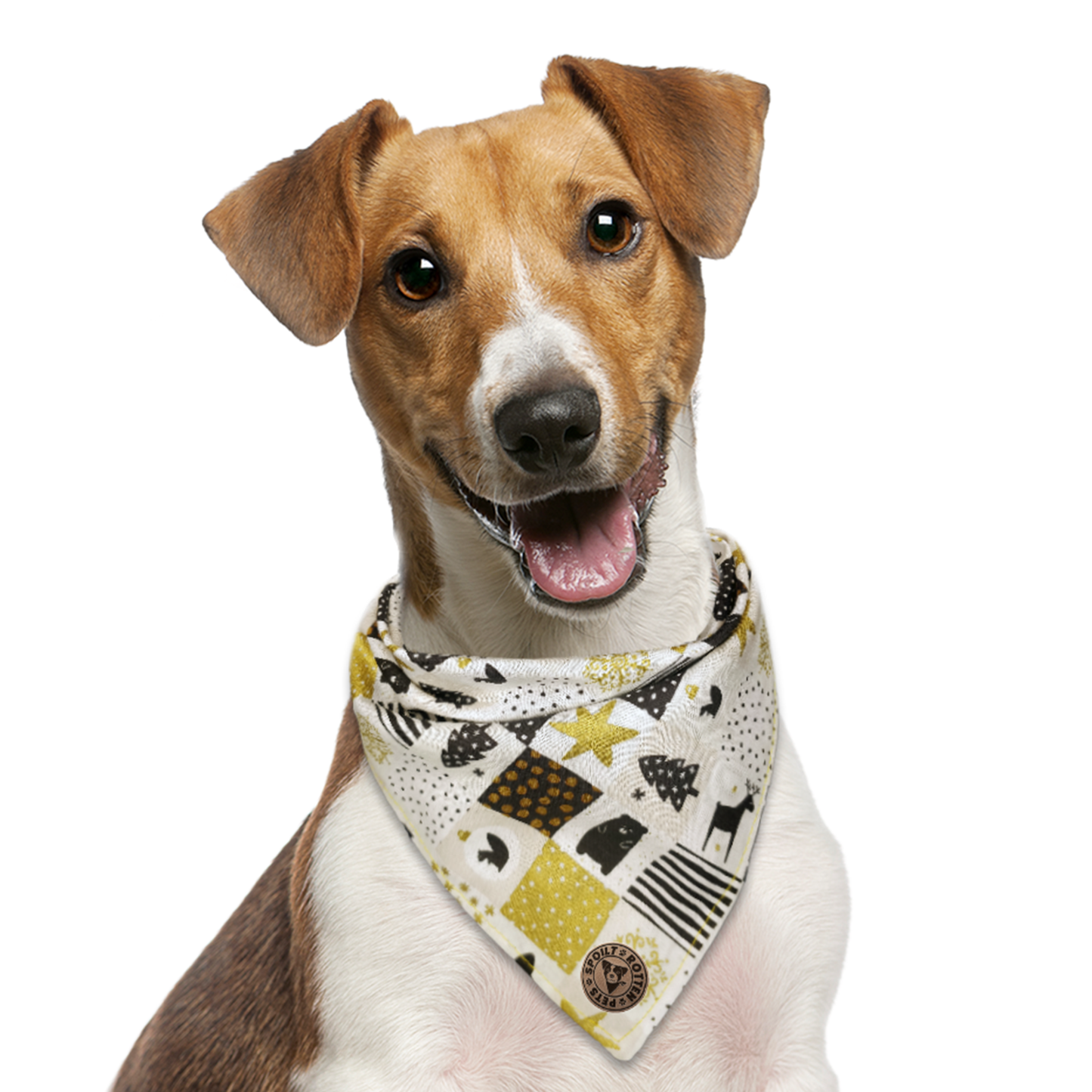 The Trafalgar - Christmas Festive Squares Tied Dog Bandana