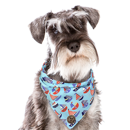 The Cowes - Sail Boats Tied Dog Bandana