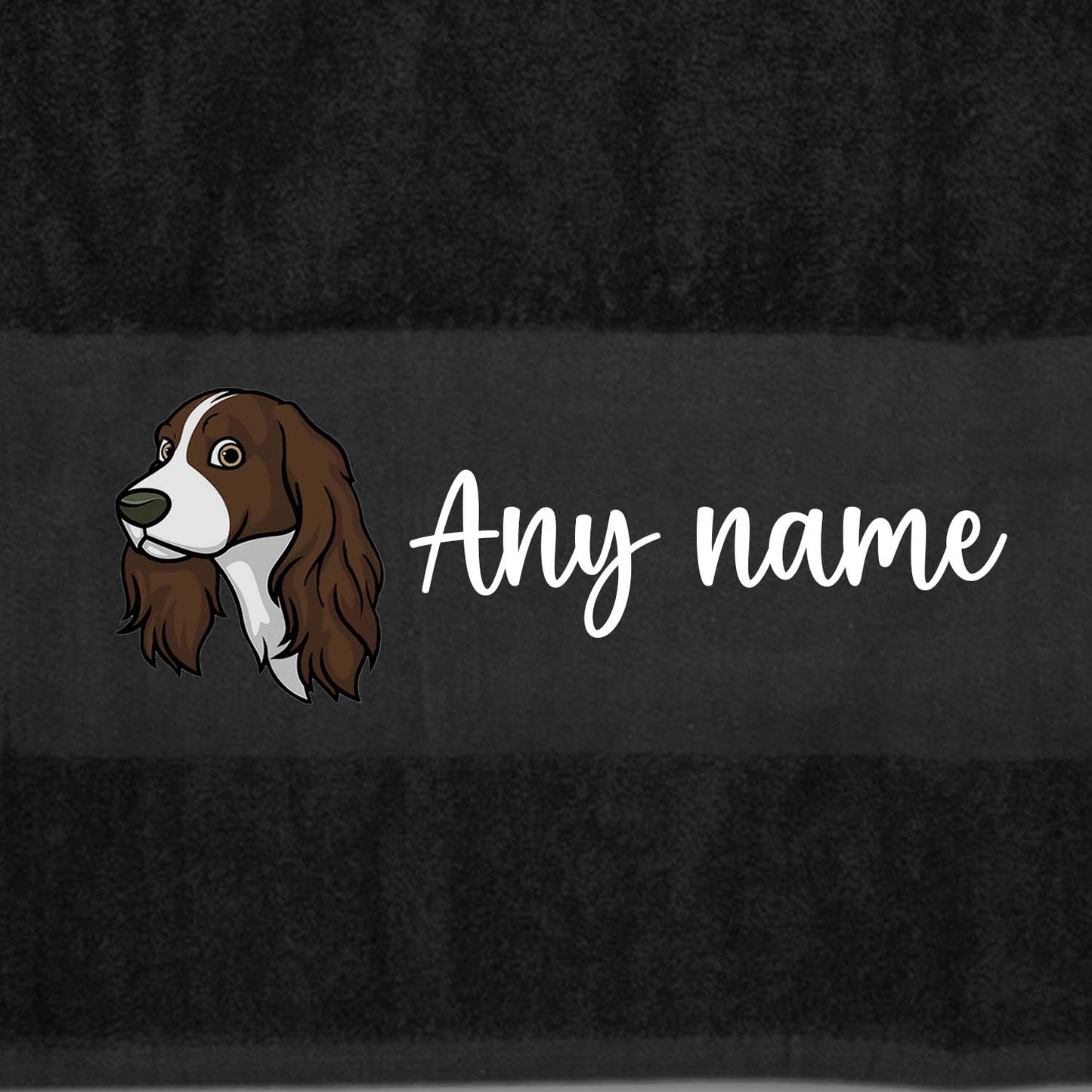 BLACK Any Pet Name And A Choice Of Dog Breed - Travel Towel