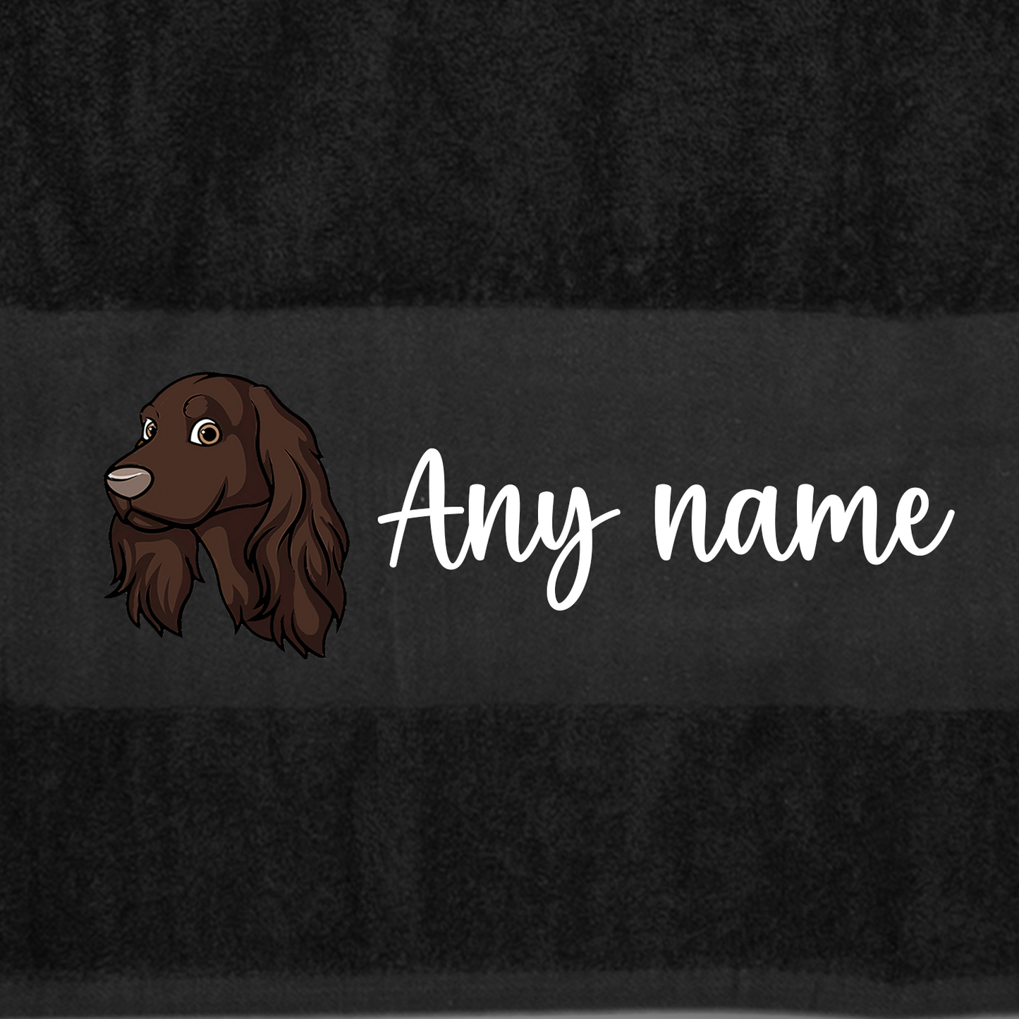 BLACK Any Pet Name And A Choice Of Dog Breed - Travel Towel