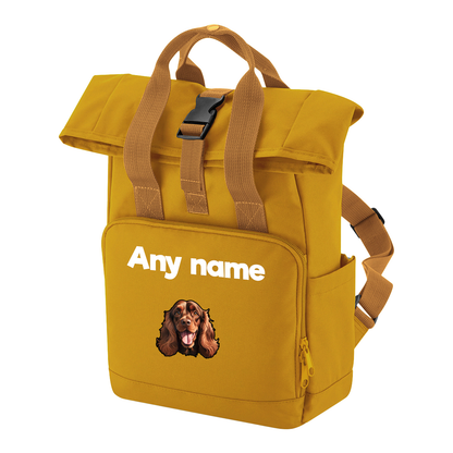 Overnighter Rucksack 14 Litres Mustard Gold Any Breed Backpack With Custom Personalised Dog Name