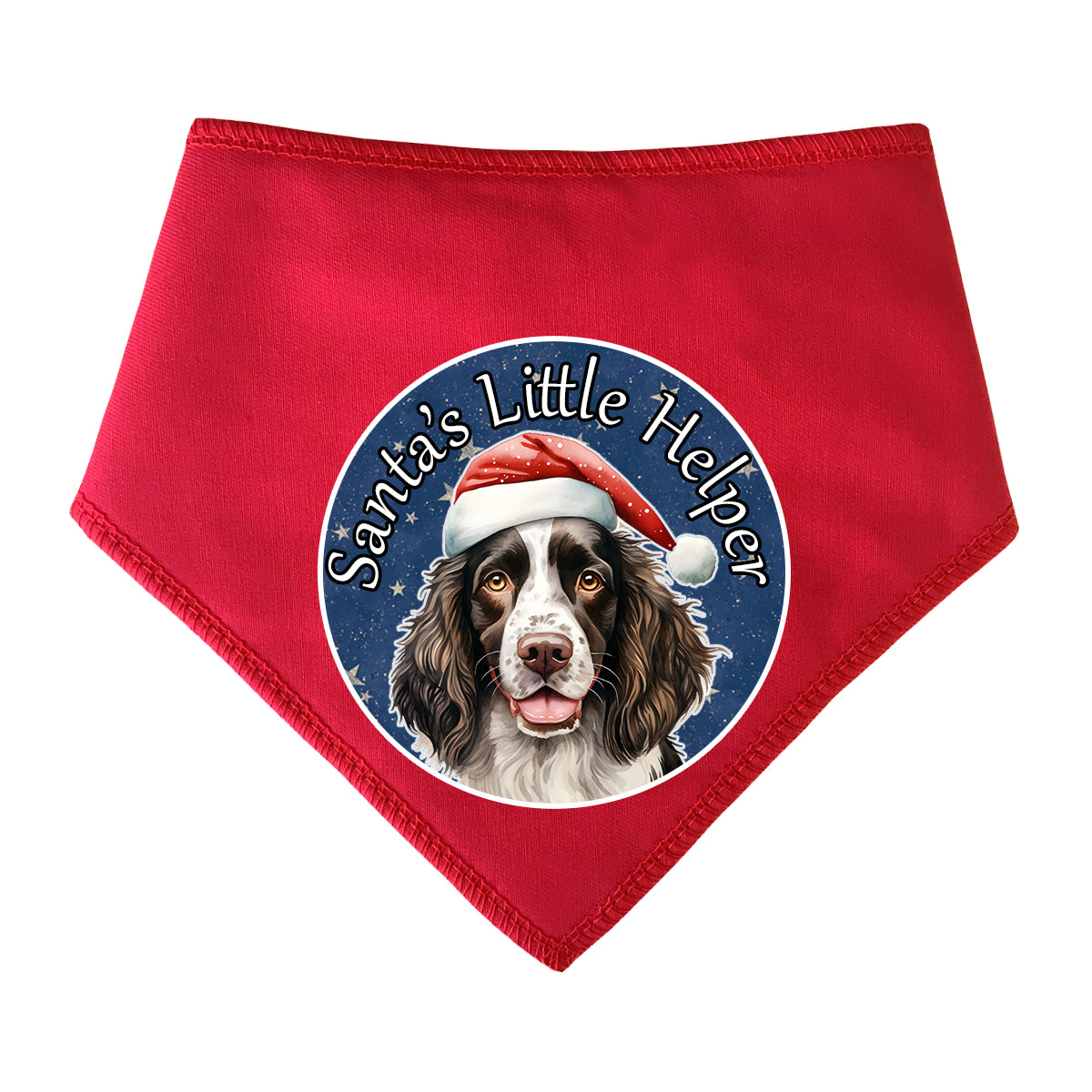 Springer Spaniel Design Santa's Little Helper Dog Bandana