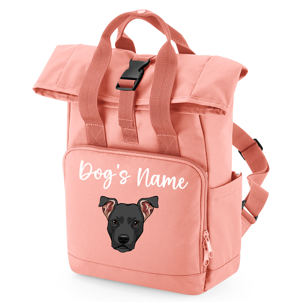 Pink Any Breed Backpack With Custom Personalised Dog Name