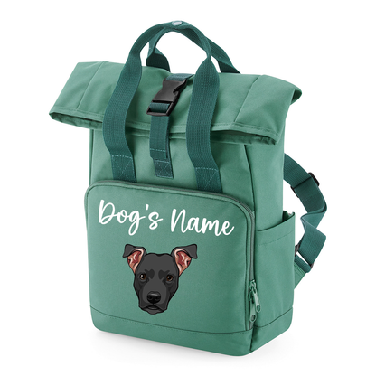 Sage Green Any Breed Backpack With Custom Personalised Dog Name