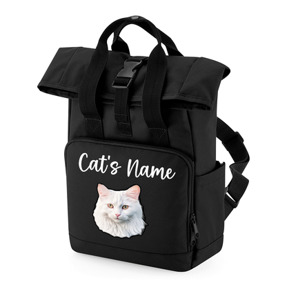 Black Cat Breed with Personalised Name Backpack