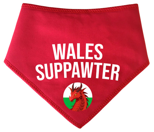 Wales Suppawter Dragon Badge Red Dog Bandana