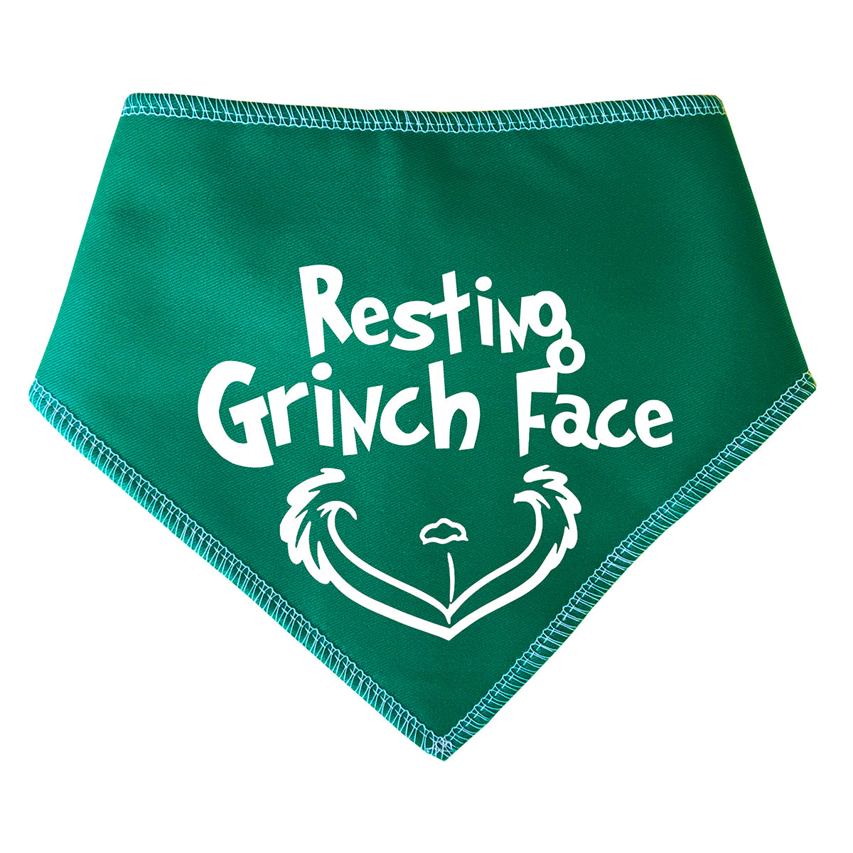 Resting Grrr..inch Face Green Dog Bandana