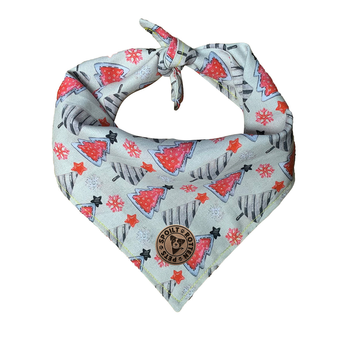 The Lapland - Grey Christmas Tree Tied Dog Bandana