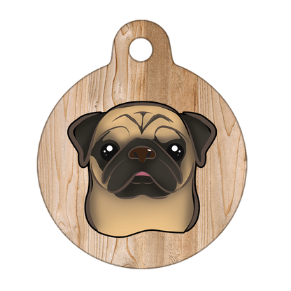 19mm Diameter Tiny Size - Pug Dog