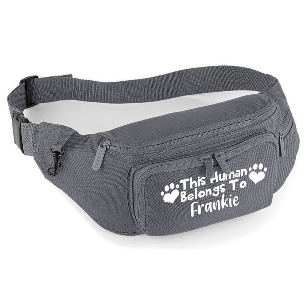 Personalised With Name 'This Human Belongs To' Training Waist Bag