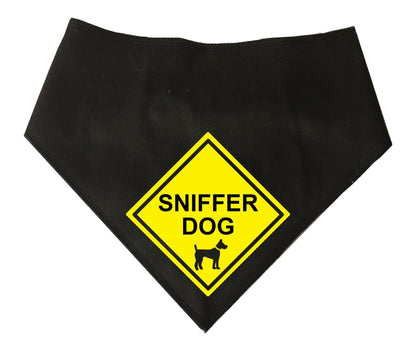 'SNIFFER DOG' Alert Sign Black Dog Bandana