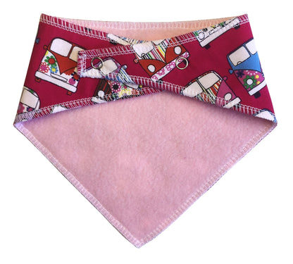 VW Camper Hot Pink Pattern Fabric Dog Bandana